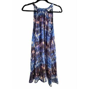BB Dakota Abstract Print Sleeveless Knee Length Dress Blue Black Size M